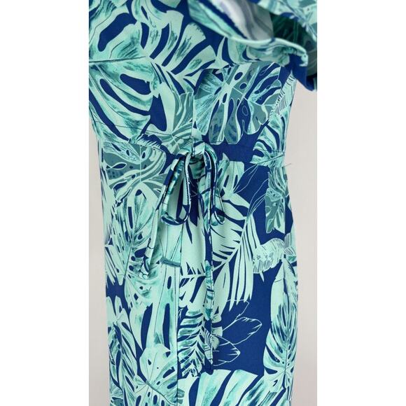 UV Skinz Womens Blue Tropical UPF 50+ Sunwear Sun Dress Short Sleeve Size Small - Picture 7 of 10